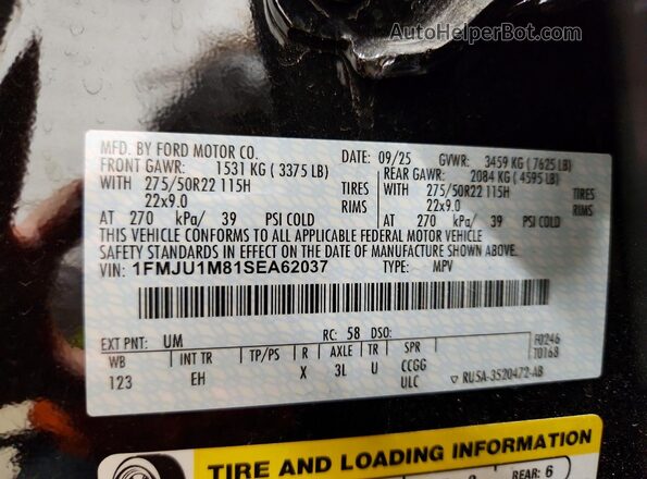 1FMJU1M81SEA62037 2025 FORD EXPEDITION Black 