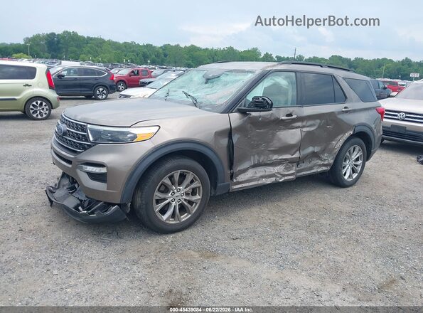 1FMSK7DH0MGB76115 2021 FORD EXPLORER Gold Առջևի ձախ երեք քառորդ տեսարան