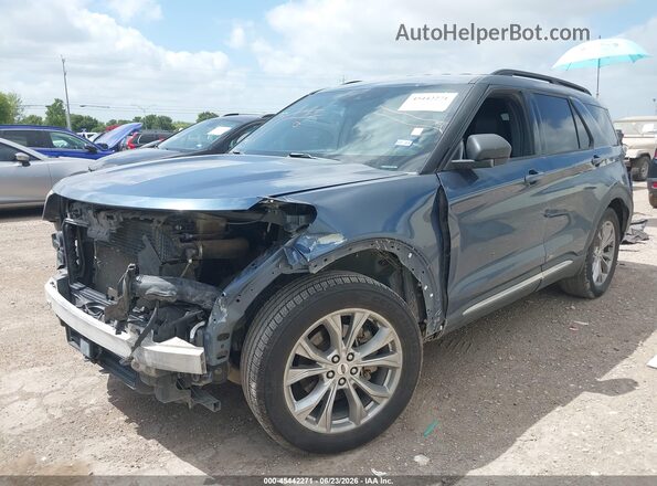 1FMSK7DH5LGB04275 2020 FORD EXPLORER Синий Передняя левая четверть