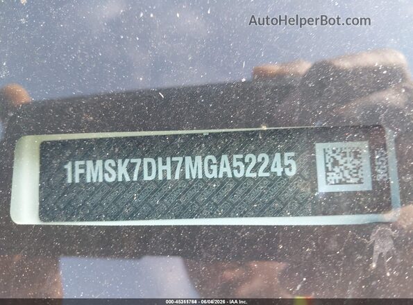 1FMSK7DH7MGA52245 2021 FORD EXPLORER Белый 
