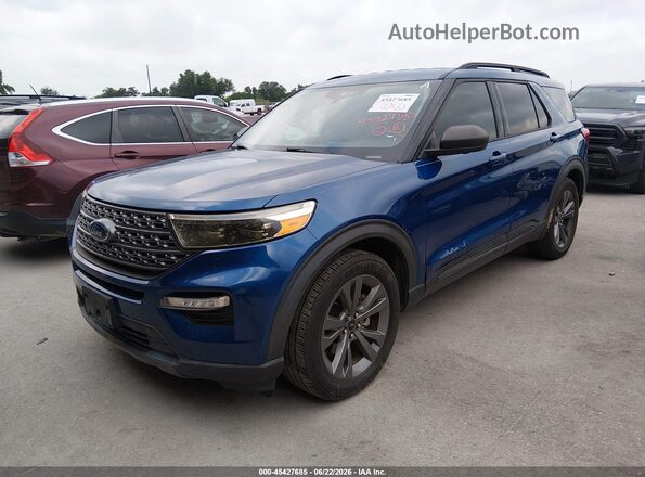 1FMSK7DH8MGB31715 2021 FORD EXPLORER Blue Առջևի ձախ երեք քառորդ տեսարան