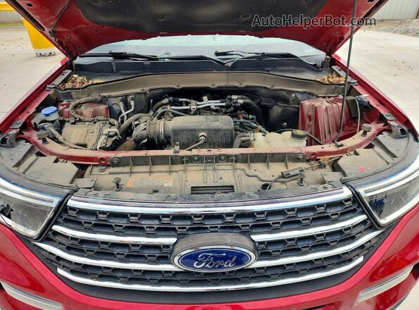 1FMSK7DH8NGA21474 2022 FORD EXPLORER Red Widok komory silnika