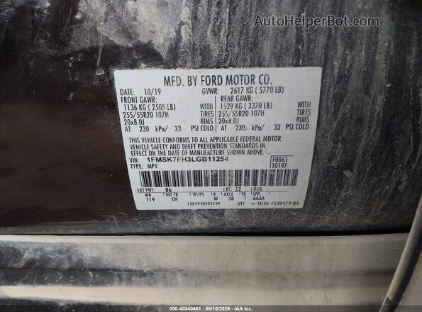1FMSK7FH3LGB11254 2020 FORD EXPLORER Коричневый Вид подкапотного пространства
