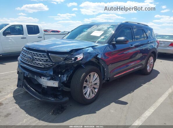 1FMSK7FH3LGB71406 2020 FORD EXPLORER Light Blue Vista tres cuartos delantera izquierda