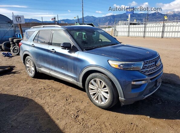 1FMSK7FH8LGA27351 2020 FORD EXPLORER Синий Передняя правая четверть
