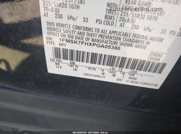 1FMSK7FHXPGA05390 2023 FORD EXPLORER Black Вид підкапотного простору