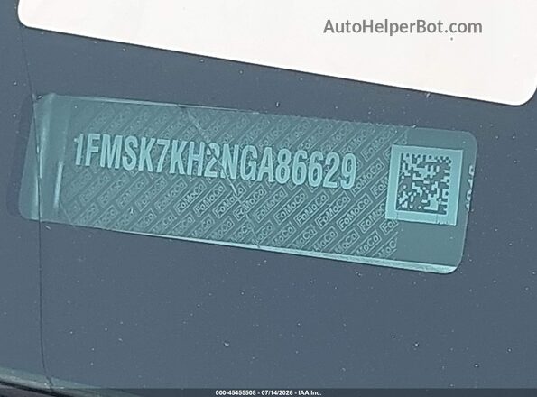 1FMSK7KH2NGA86629 2022 FORD EXPLORER Silver Вид підкапотного простору