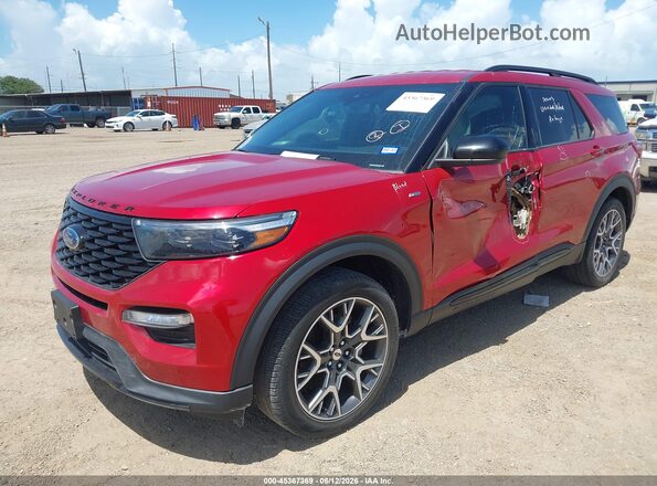 1FMSK7KH9PGB52824 2023 FORD EXPLORER Red წინა მარცხენა ხედი სამი მეოთხედიდან