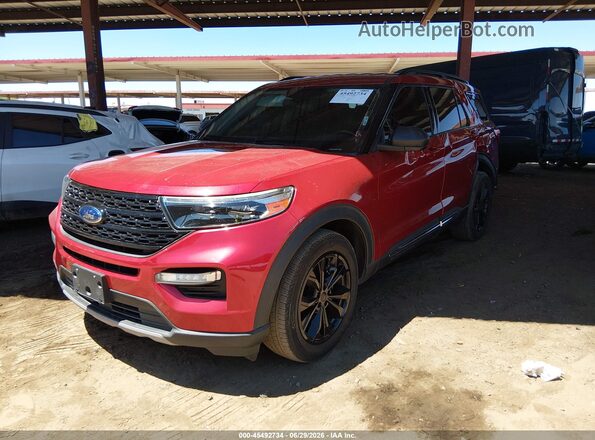 1FMSK8DH2MGA31499 2021 FORD EXPLORER Red Передня ліва чверть