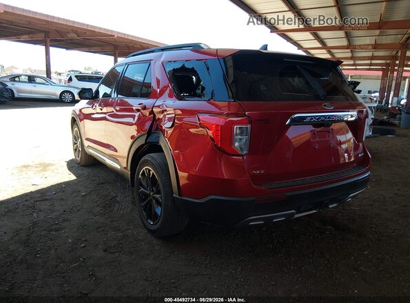 1FMSK8DH2MGA31499 2021 FORD EXPLORER Red Задня ліва чверть