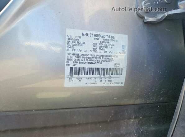 1FMSK8DH4NGA12356 2022 FORD EXPLORER Silver 
