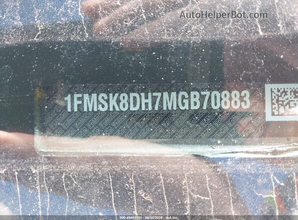 1FMSK8DH7MGB70883 2021 FORD EXPLORER Gray 