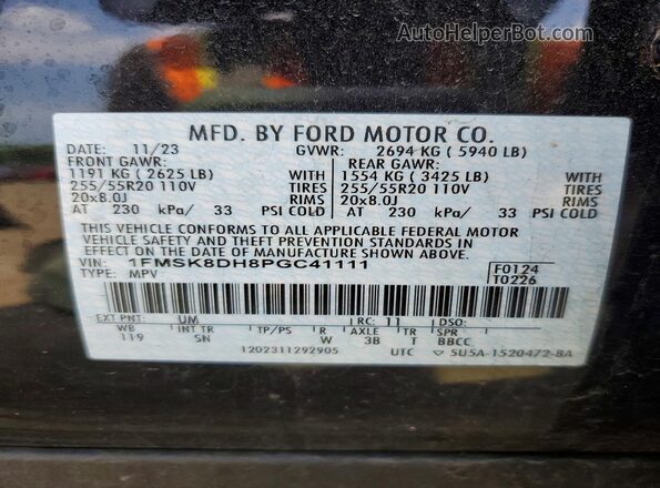 1FMSK8DH8PGC41111 2023 FORD EXPLORER Black 