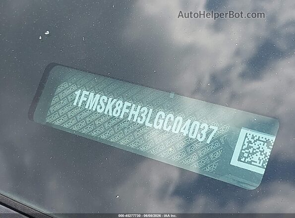 1FMSK8FH3LGC04037 2020 FORD EXPLORER Black 