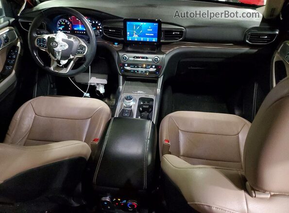 1FMSK8FH7LGD14301 2020 FORD EXPLORER Burgundy Widok deski rozdzielczej