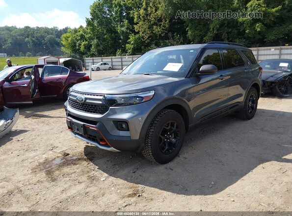 1FMSK8JH9NGA80706 2022 FORD EXPLORER Gray Vista tres cuartos delantera izquierda