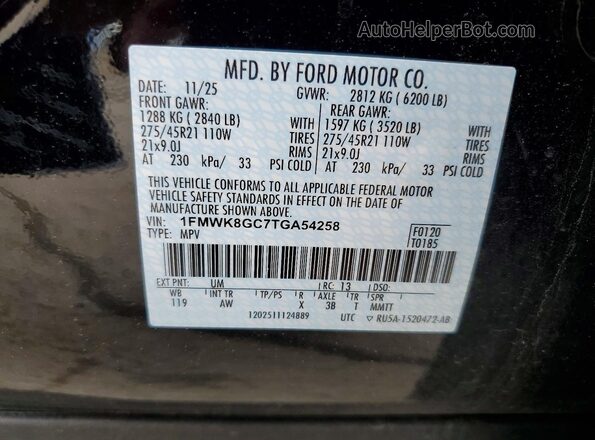 1FMWK8GC7TGA54258 2026 FORD EXPLORER Черный 