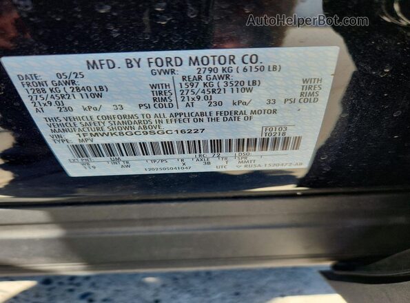 1FMWK8GC9SGC16227 2025 FORD EXPLORER Black 