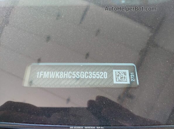 1FMWK8HC5SGC35520 2025 FORD EXPLORER White Vista del compartimento del motor