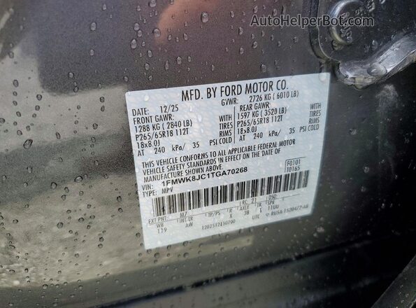 1FMWK8JC1TGA70268 2026 FORD EXPLORER Gray VIN sticker view