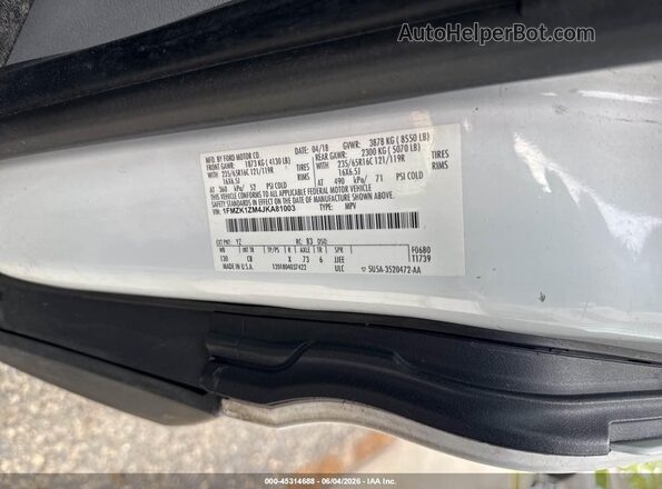 1FMZK1ZM4JKA81003 2018 FORD TRANSIT-150 White Вид підкапотного простору