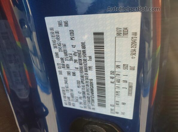 1FT6W1EV4NWG00916 2022 FORD F150 Синий Вид подкапотного пространства