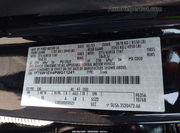 1FT6W1EV4PWG11241 2023 FORD F-150 LIGHTNING Черный Вид подкапотного пространства