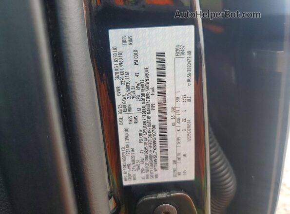 1FT6W5L7XSWG10700 2025 FORD F150 Черный 