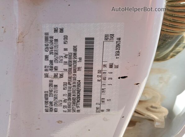 1FT7W2BN3NEF55634 2022 FORD F250 White Շարժիչի բաժամունքի տեսք