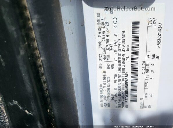 1FT7W2BN9NEF63849 2022 FORD F-250 White ძრავის განყოფილების ხედი