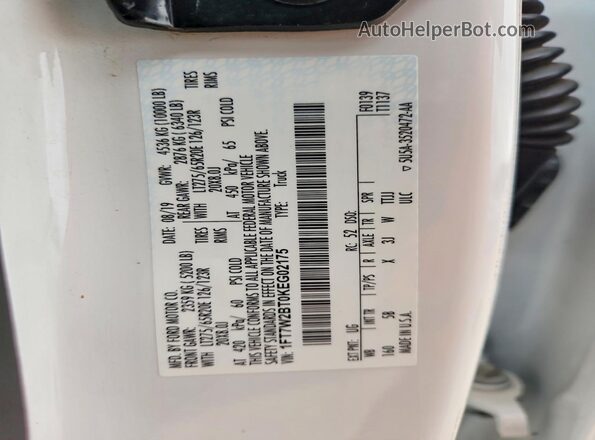 1FT7W2BT0KEG02175 2019 FORD F250 White 