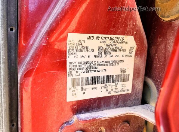 1FT7W2BT2GEA31179 2016 FORD F250 Burgundy Engine compartment view