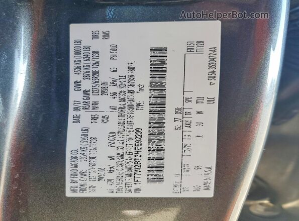 1FT7W2BT2HEE92299 2017 FORD F250 Gray Widok naklejki z numerem VIN