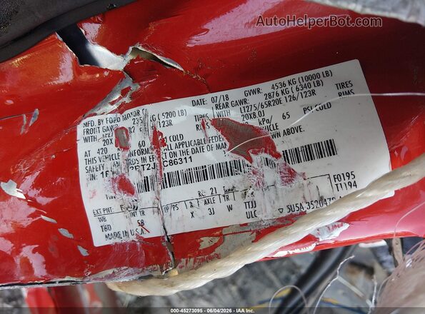 1FT7W2BT2JEC86311 2018 FORD F-250 Red Engine compartment view