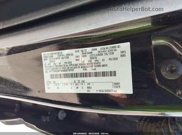 1FT7W2BT4NEE75757 2022 FORD F-250 Черный Вид подкапотного пространства