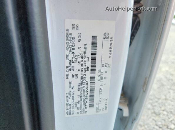 1FT7W2BT6JEC60343 2018 FORD F250 White VIN კოდის სტიკერის ხედი