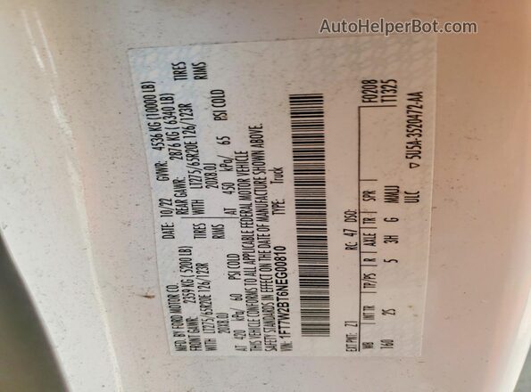 1FT7W2BT6NEG00810 2022 FORD F250 White Widok komory silnika