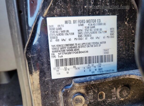 1FT7W2BT7GEB04336 2016 FORD F250 Black Շարժիչի բաժամունքի տեսք