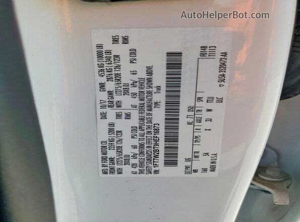 1FT7W2BT9HEF16873 2017 FORD F250 Белый Вид наклейки с VIN-кодом
