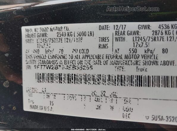 1FT7W2BT9JEB35255 2018 FORD F-250 Black Engine compartment view