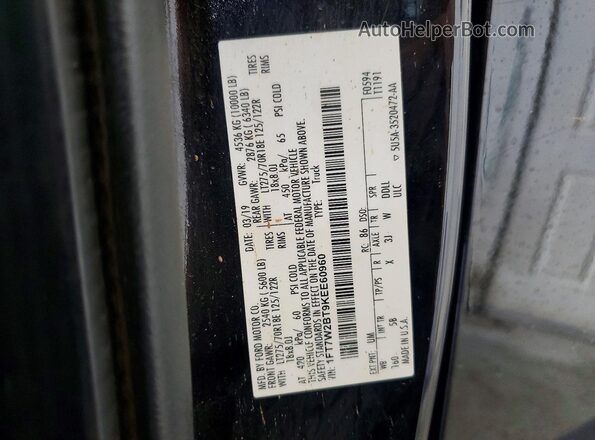 1FT7W2BT9KEE60960 2019 FORD F250 Black VIN კოდის სტიკერის ხედი