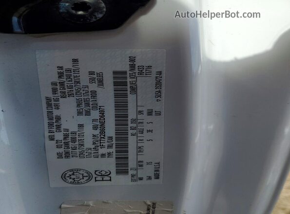 1FT7X2B60NED64971 2022 FORD F250 White Вид наклейки з VIN-кодом