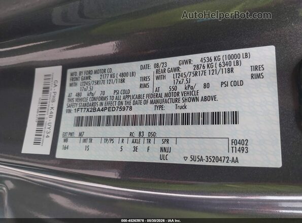 1FT7X2BA4PED75978 2023 FORD F-250 Gray 