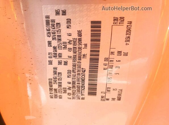 1FT7X2BNXMEC67427 2021 FORD F250 White ძრავის განყოფილების ხედი