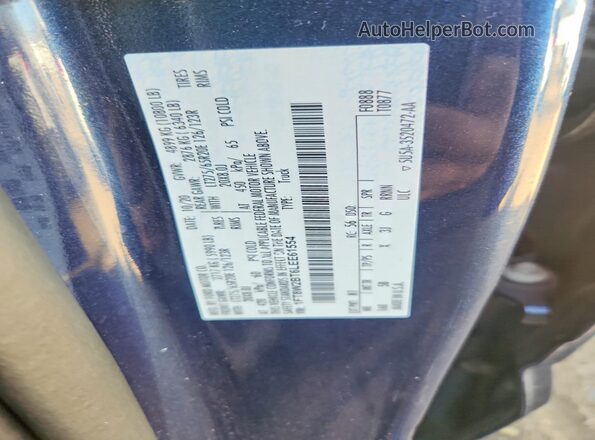 1FT8W2BT6LEE61554 2020 FORD F250 Blue Հետևի նստատեղերի տեսք