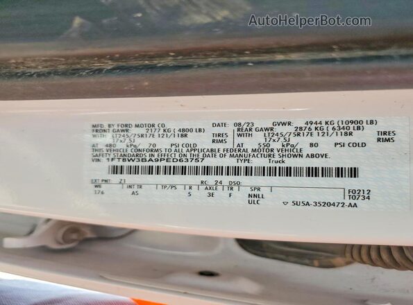 1FT8W3BA9PED63757 2023 FORD F350 Белый Вид подкапотного пространства