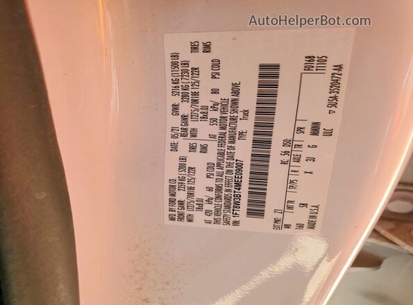 1FT8W3BT4MEE09007 2021 FORD F350 White Vista del compartimento del motor