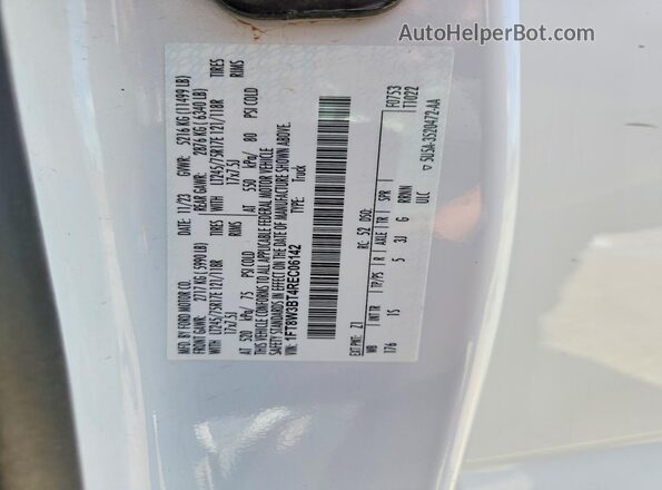 1FT8W3BT4REC06142 2024 FORD F350 White Вид наклейки з VIN-кодом