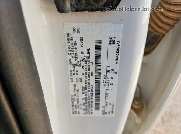 1FT8W3BT8KEE59633 2019 FORD F350 White უკანა სალონის ხედი