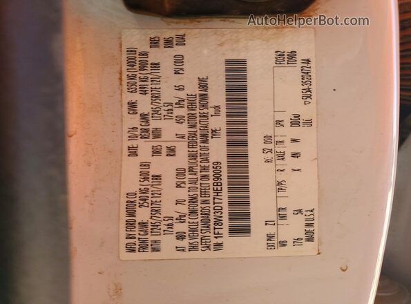 1FT8W3DT7HEB90059 2017 FORD F350 White 